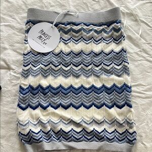 Princess Polly Blue and Gray Chevron Skirt